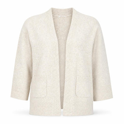 Anyday Women Beige XS Open Knit V-Neck Pocket Cardigan