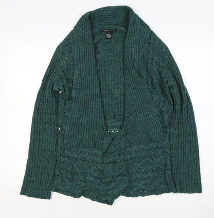 Southern Lady Women’s Green L Open Cable Knit Cardigan Long Sleeve