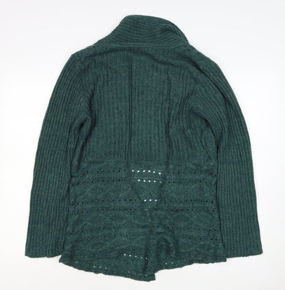 Southern Lady Women’s Green L Open Cable Knit Cardigan Long Sleeve