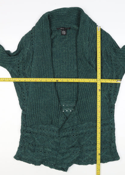 Southern Lady Women’s Green L Open Cable Knit Cardigan Long Sleeve