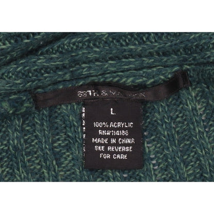 Southern Lady Women’s Green L Open Cable Knit Cardigan Long Sleeve