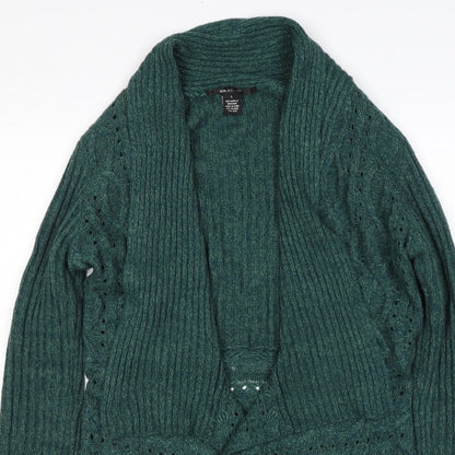 Southern Lady Women’s Green L Open Cable Knit Cardigan Long Sleeve