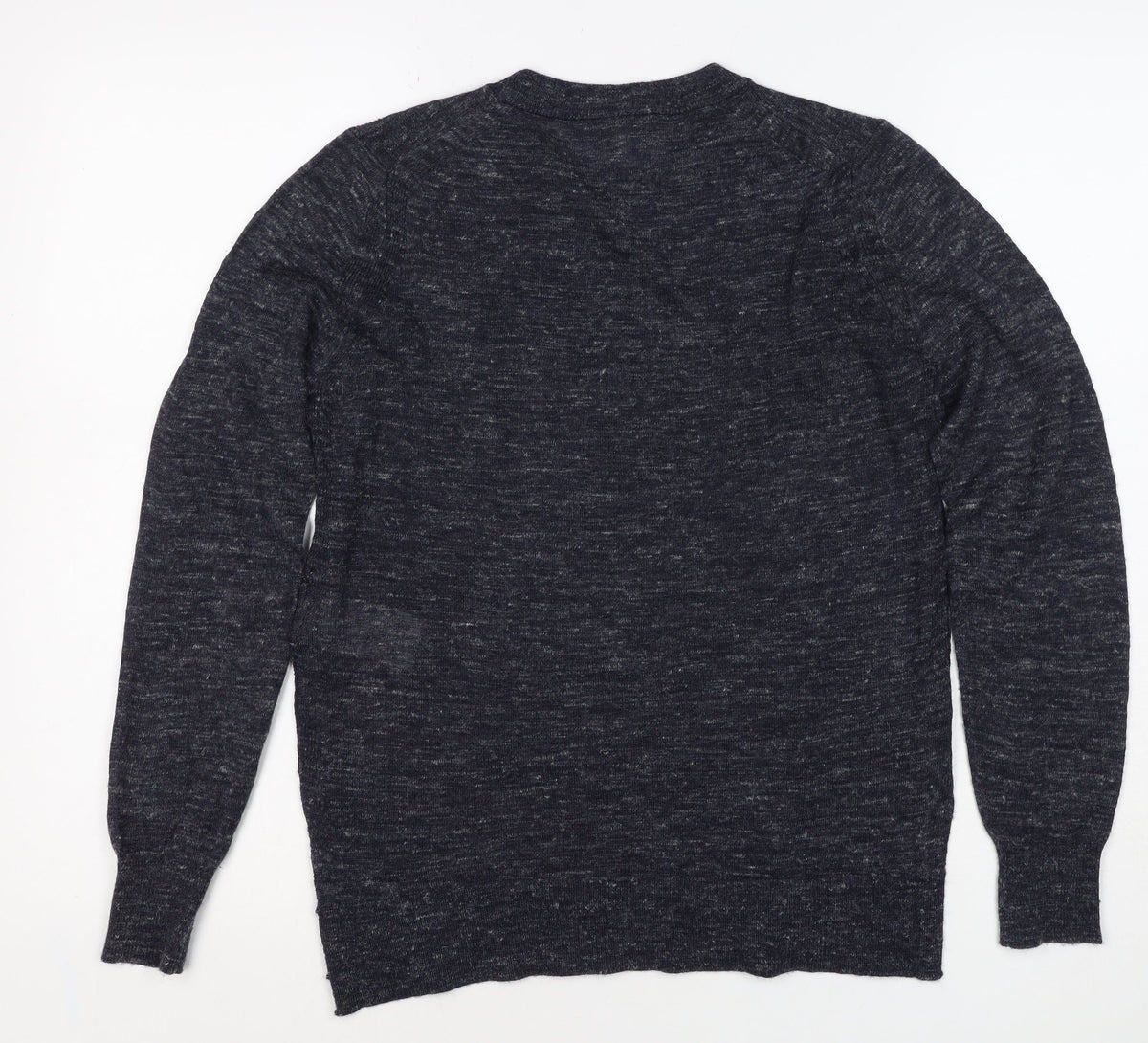 Whistles Women Black UK 12 Linen Blend Crew Neck Raglan Jumper
