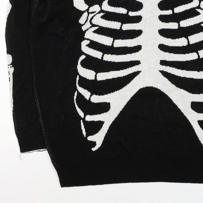 Man Avan Men’s Black M Skull Gothic Graphic Knit Crew Neck Jumper