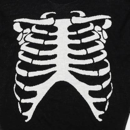 Man Avan Men’s Black M Skull Gothic Graphic Knit Crew Neck Jumper