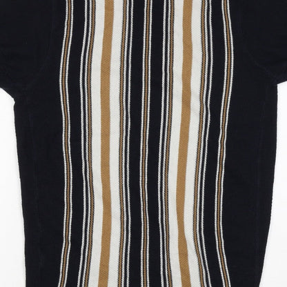 River Island Men’s Black M Striped Knit Crew Neck Short Sleeve T-Shirt