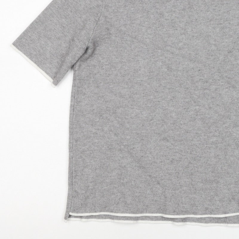 Zara Women Grey High Neck Short Sleeve Knit Tunic Jumper UK 12