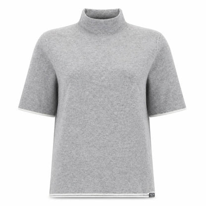 Zara Women Grey High Neck Short Sleeve Knit Tunic Jumper UK 12