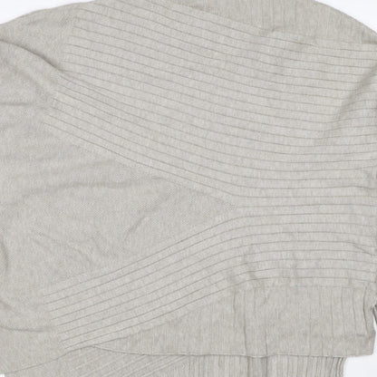 Apricot Women Grey UK 14 Batwing High Neck Ribbed Knit Pullover Jumper