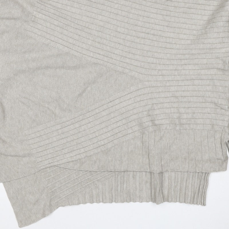 Apricot Women Grey UK 14 Batwing High Neck Ribbed Knit Pullover Jumper
