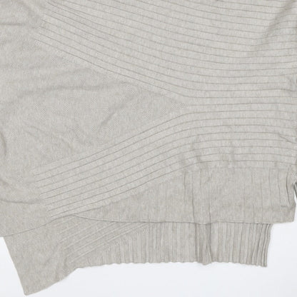 Apricot Women Grey UK 14 Batwing High Neck Ribbed Knit Pullover Jumper