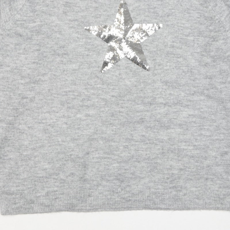Bonmarché Women’s Grey Sequin Star Knit Jumper Size 20