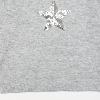 Bonmarché Women’s Grey Sequin Star Knit Jumper Size 20