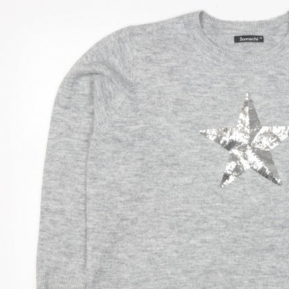 Bonmarché Women’s Grey Sequin Star Knit Jumper Size 20