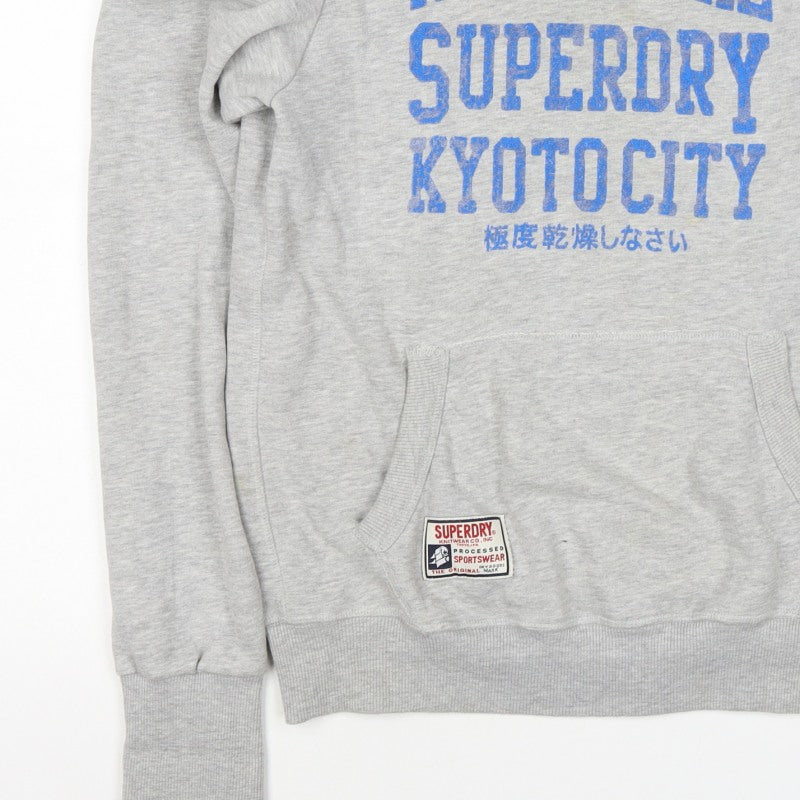 Superdry Men’s Grey L Pullover Hoodie Kyoto City Graphic Print
