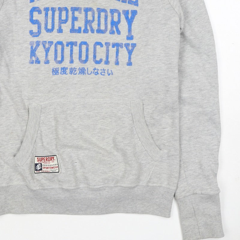 Superdry Men’s Grey L Pullover Hoodie Kyoto City Graphic Print