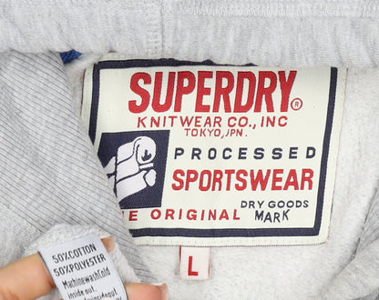 Superdry Men’s Grey L Pullover Hoodie Kyoto City Graphic Print