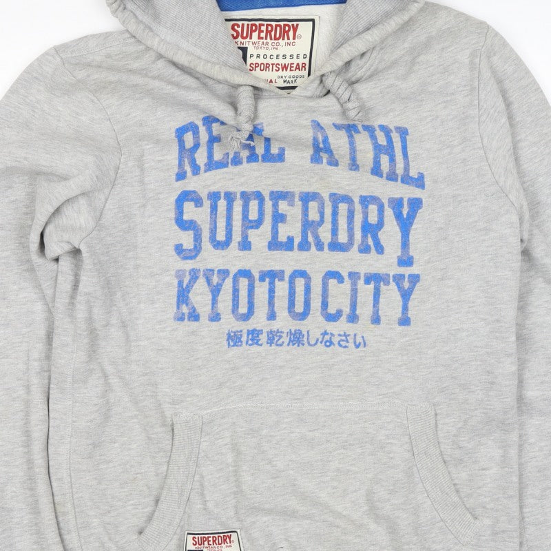 Superdry Men’s Grey L Pullover Hoodie Kyoto City Graphic Print