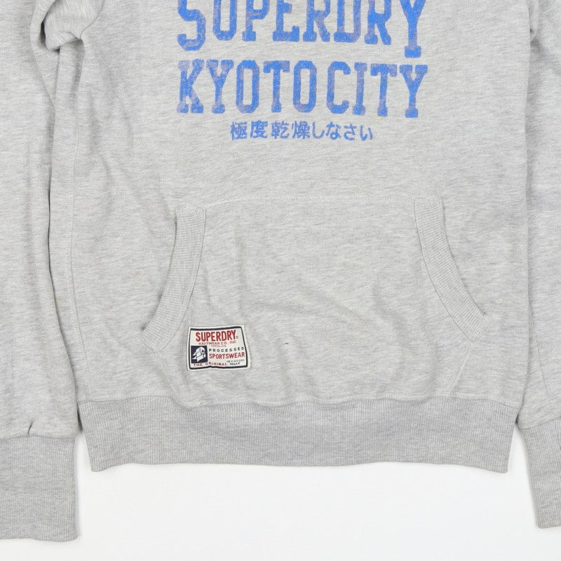 Superdry Men’s Grey L Pullover Hoodie Kyoto City Graphic Print
