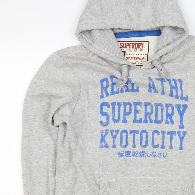 Superdry Men’s Grey L Pullover Hoodie Kyoto City Graphic Print