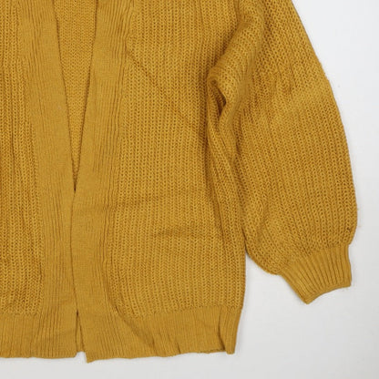 New Look Women Yellow M Chunky Knit Open Balloon Sleeve Cardigan