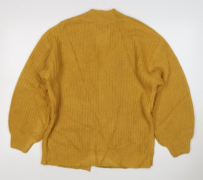 New Look Women Yellow M Chunky Knit Open Balloon Sleeve Cardigan