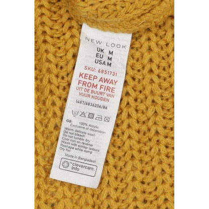 New Look Women Yellow M Chunky Knit Open Balloon Sleeve Cardigan