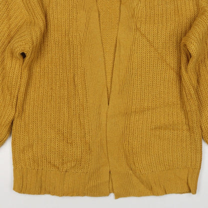 New Look Women Yellow M Chunky Knit Open Balloon Sleeve Cardigan