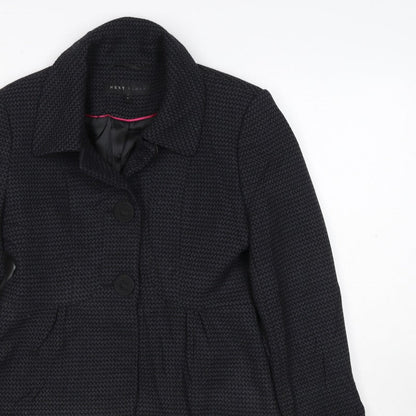 Next Woman Black Houndstooth Blazer Jacket UK 8 Single-Breasted