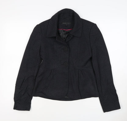 Next Woman Black Houndstooth Blazer Jacket UK 8 Single-Breasted