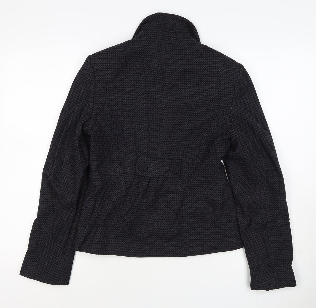 Next Woman Black Houndstooth Blazer Jacket UK 8 Single-Breasted