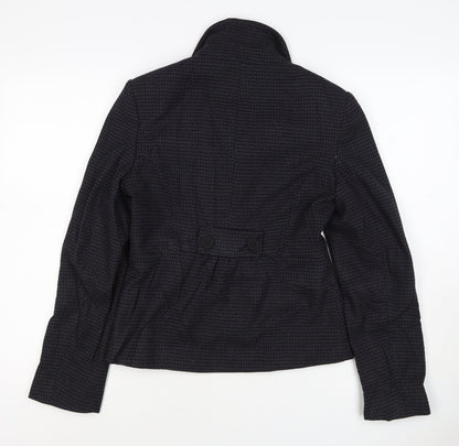 Next Woman Black Houndstooth Blazer Jacket UK 8 Single-Breasted