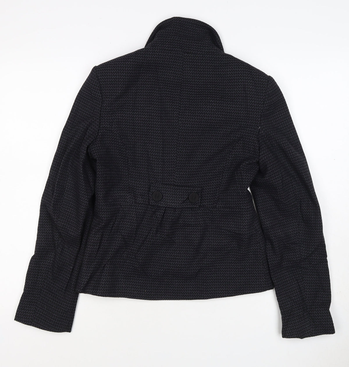 Next Woman Black Houndstooth Blazer Jacket UK 8 Single-Breasted