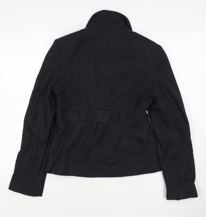 Next Woman Black Houndstooth Blazer Jacket UK 8 Single-Breasted