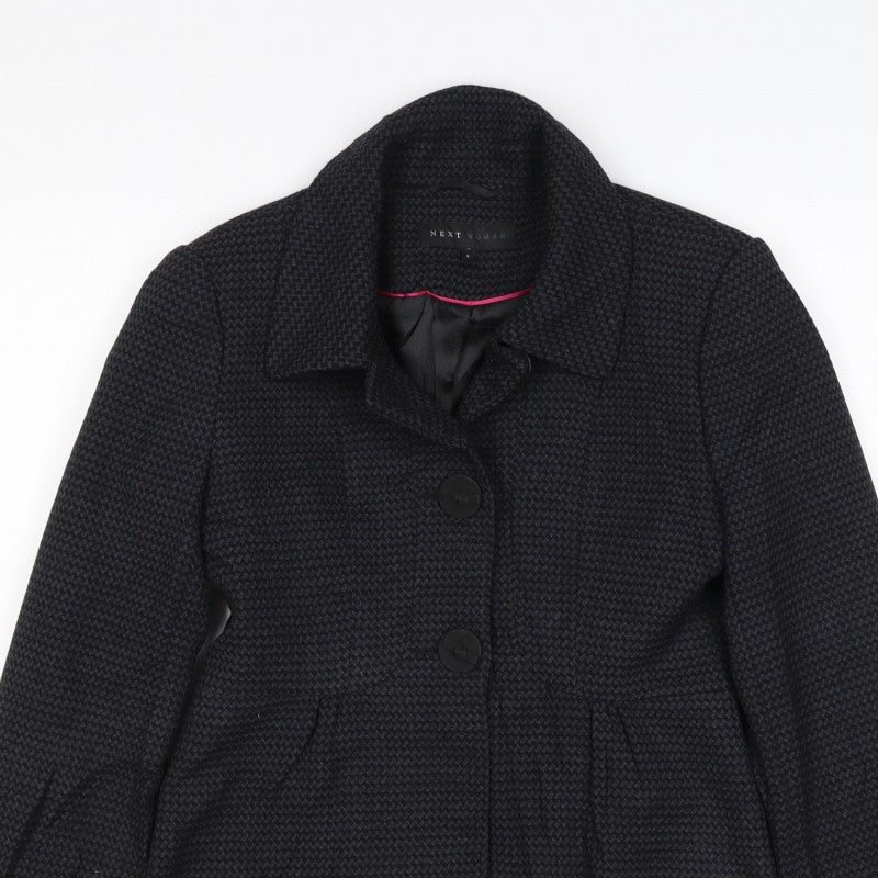 Next Woman Black Houndstooth Blazer Jacket UK 8 Single-Breasted