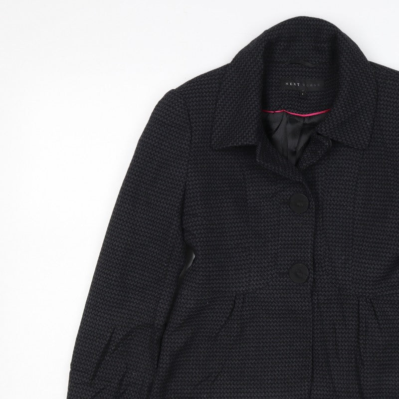 Next Woman Black Houndstooth Blazer Jacket UK 8 Single-Breasted