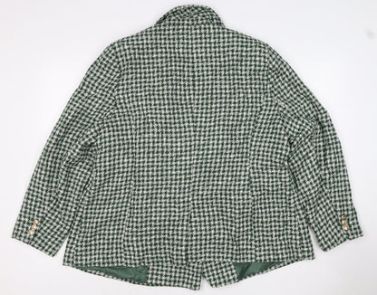 JD Williams Women’s Green Check Bouclé Blazer Size 20 Double-Breasted