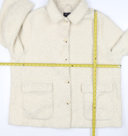 M&S Collection Women Ivory UK 22 Bouclé Mid-Length Button Coat