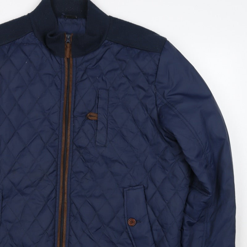 Cotton Traders Men’s Navy XL Quilted Bomber Jacket Full Zip