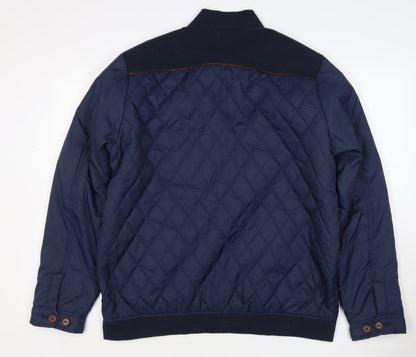 Cotton Traders Men’s Navy XL Quilted Bomber Jacket Full Zip