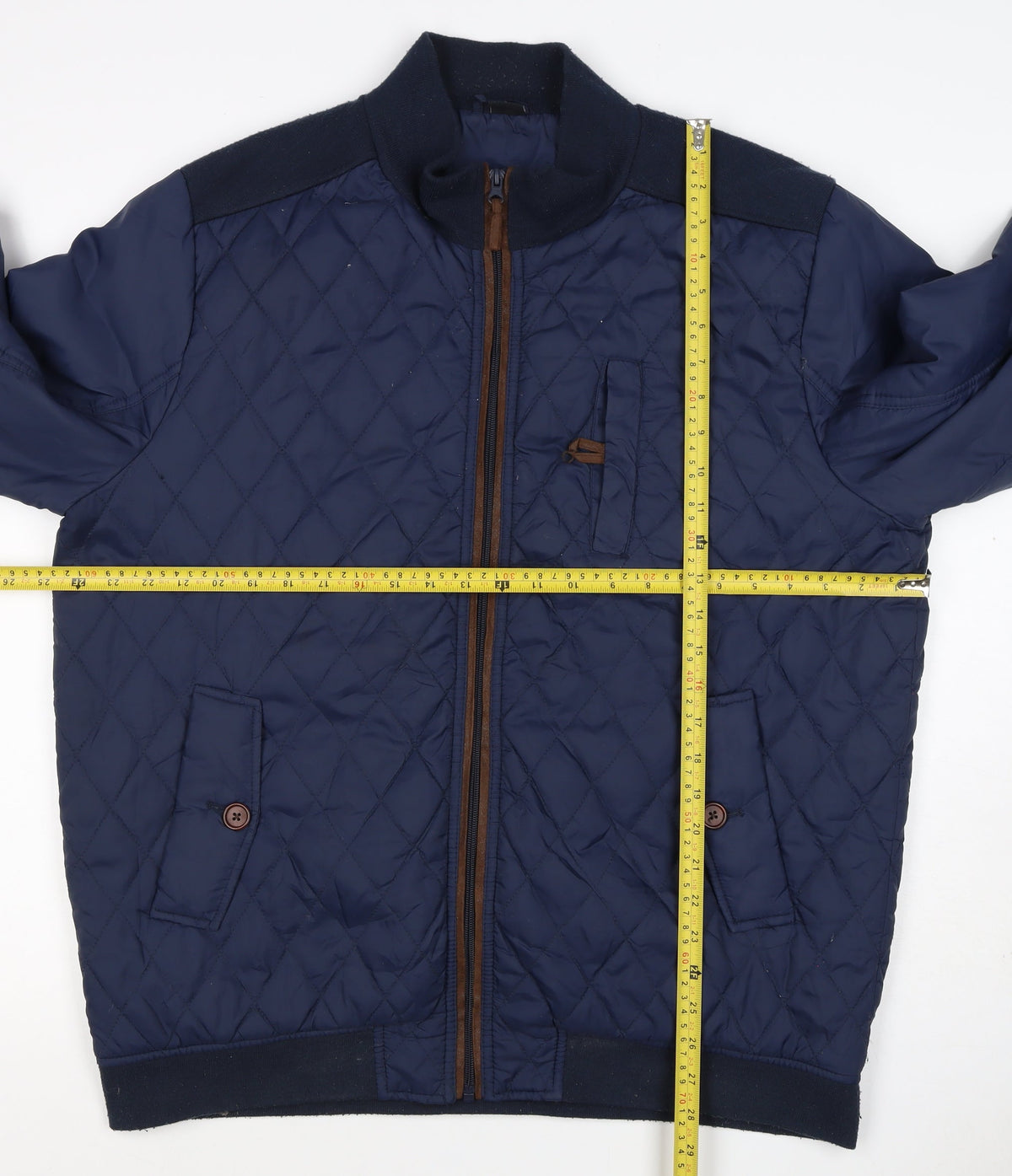Cotton Traders Men’s Navy XL Quilted Bomber Jacket Full Zip