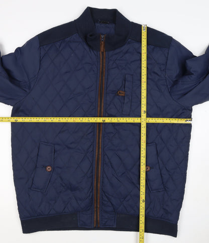 Cotton Traders Men’s Navy XL Quilted Bomber Jacket Full Zip