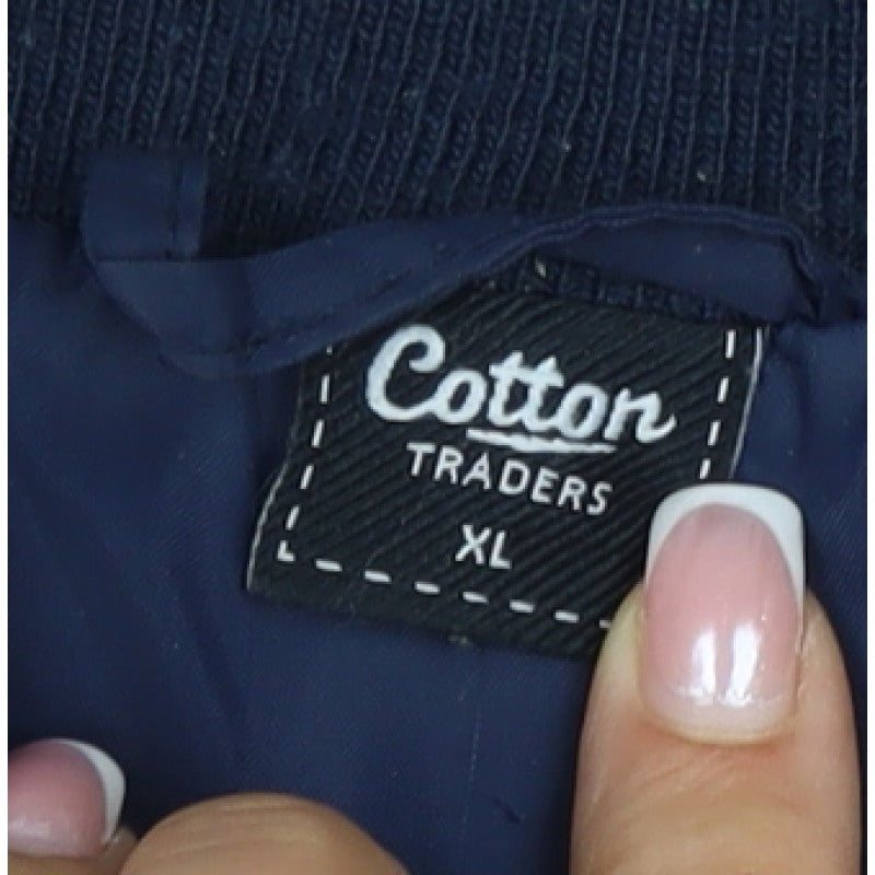 Cotton Traders Men’s Navy XL Quilted Bomber Jacket Full Zip