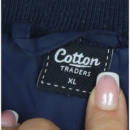 Cotton Traders Men’s Navy XL Quilted Bomber Jacket Full Zip