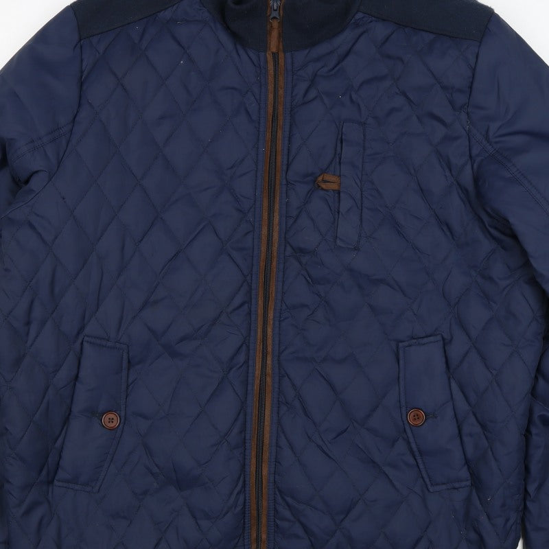 Cotton Traders Men’s Navy XL Quilted Bomber Jacket Full Zip