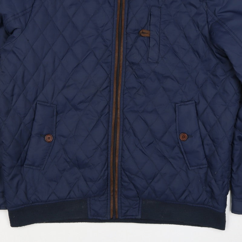 Cotton Traders Men’s Navy XL Quilted Bomber Jacket Full Zip