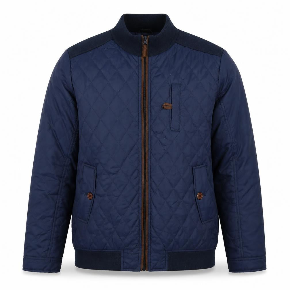 Cotton Traders Men’s Navy XL Quilted Bomber Jacket Full Zip