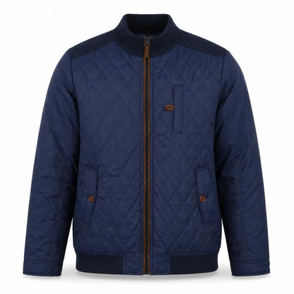 Cotton Traders Men’s Navy XL Quilted Bomber Jacket Full Zip