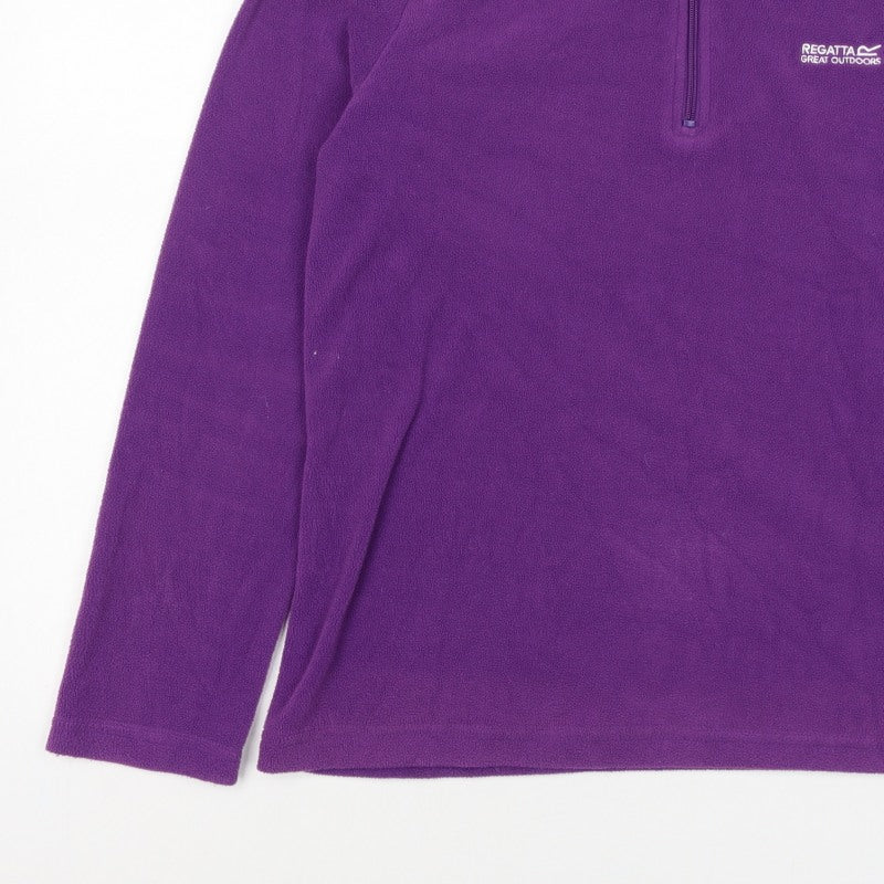 Regatta Women Purple UK 12 1/4 Zip Fleece Sweatshirt Outdoor