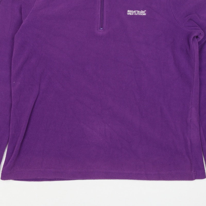 Regatta Women Purple UK 12 1/4 Zip Fleece Sweatshirt Outdoor